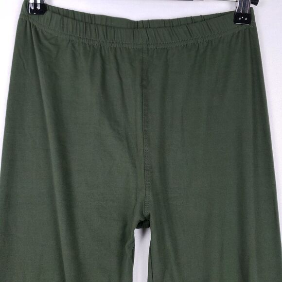 Lush Moda Olive Green Stretch Leggings Womens Regular Yoga Athleisure Minimalist - Picture 2 of 5